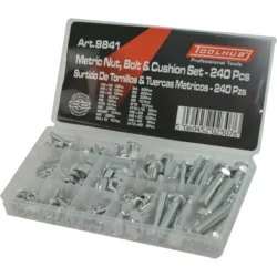 JOGO PARAFUSOS E PORCAS MÉTRICAS 240 PCS TOOLHUB