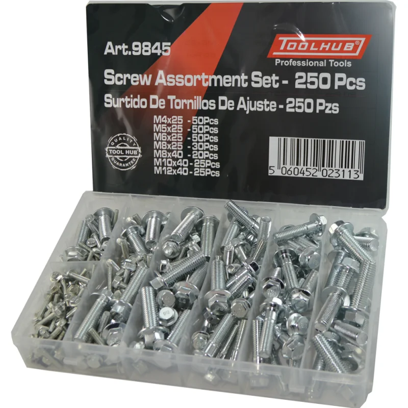 SORTIDO DE PARAFUSOS DE APERTO 250 PEÇAS TOOLHUB SORTIDO DE PARAFUSOS DE APERTO 250 PEÇAS TOOLHUB