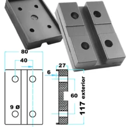 TACO BORRACHA P/ ELEVADOR RECTANGULAR 80X117MM TOOLHUB