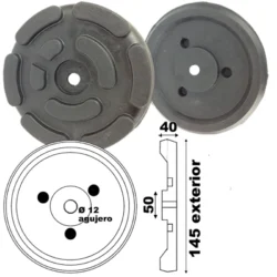TACO BORRACHA PARA ELEVADOR EXTERIOR 145MM TOOLHUB