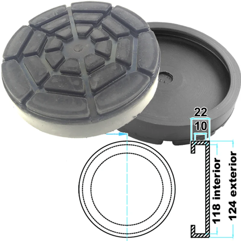 TACO BORRACHA P/ ELEVADOR 118MM INTERIOR 124MM EXTERIOR TOOLHUB