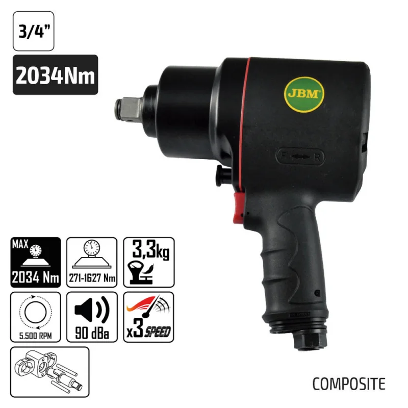 Pistola de Impacto 3/4" Composite JBM 2034Nm 5500rpm