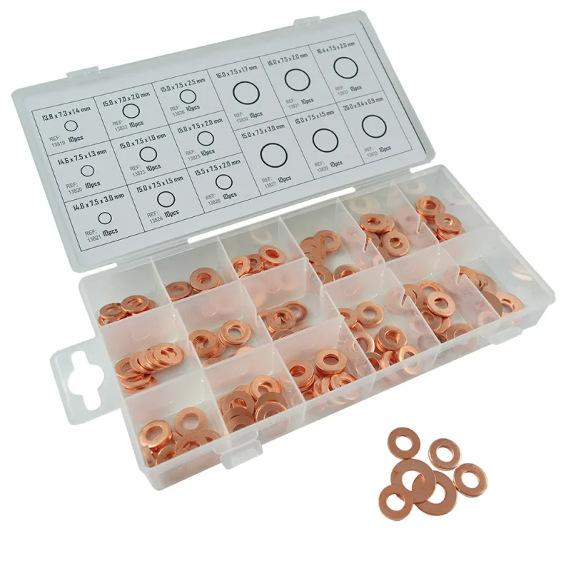 CAIXA DE ANILHAS DE COBRE PARA INJETORES 150 PCS JBM