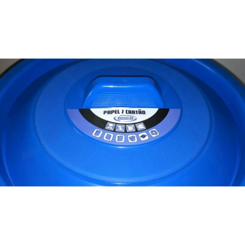 BALDE LIXO AZUL 45L COM TAMPA (ECOPONTO) MADER