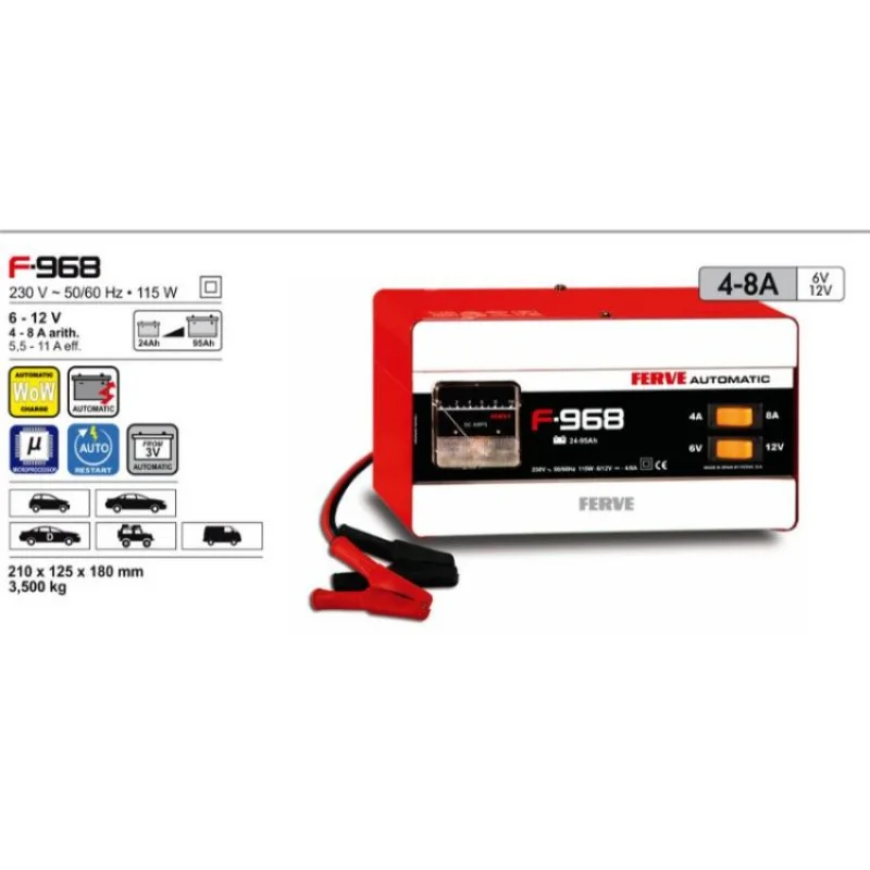 CARREGADOR DE BATERIAS 12-24V F-807 FERVE CARREGADOR DE BATERIAS 12-24V F-807 FERVE