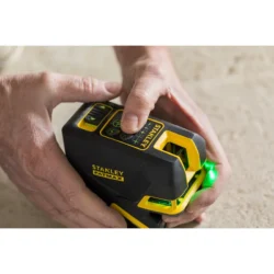 NÍVEL LASER DE LINHAS VERDES EM CRUZ E 5 PONTOS STANLEY