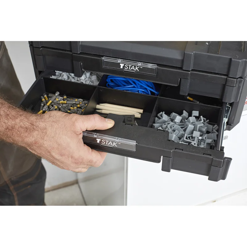 CAIXA DUPLA TSTAK IV COM COMPARTIMENTOS MODULARES STANLEY