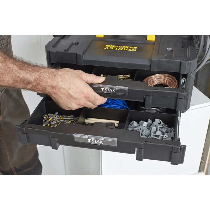 CAIXA DUPLA TSTAK IV COM COMPARTIMENTOS MODULARES STANLEY