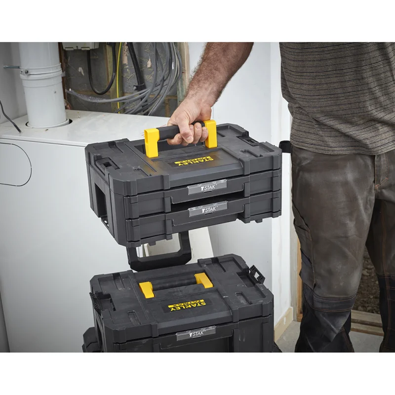 CAIXA DUPLA TSTAK IV COM COMPARTIMENTOS MODULARES STANLEY