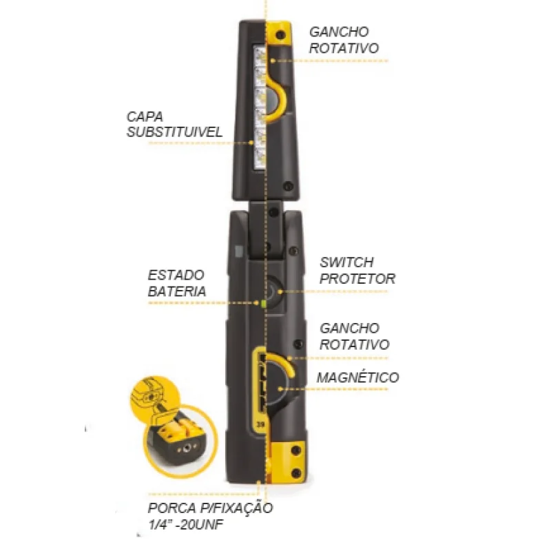 LANTERNA LED RECARREGÁVEL 3W 39120 ZECA