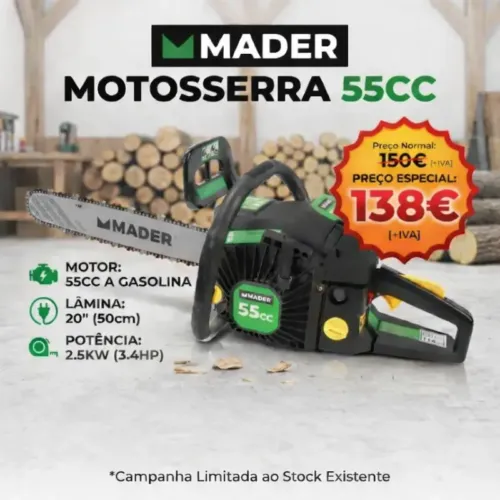 MOTOSSERRA 55CC 20" 2.5KW 3.4HP MADER