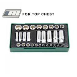 JOGO DE CHAVES DE CAIXA SEXTAVADAS COM 28 PEÇAS JONNESWAY