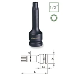 CHAVES DE CAIXA COM PONTA MACHO TORX DE IMPACTO DE 1/2”
