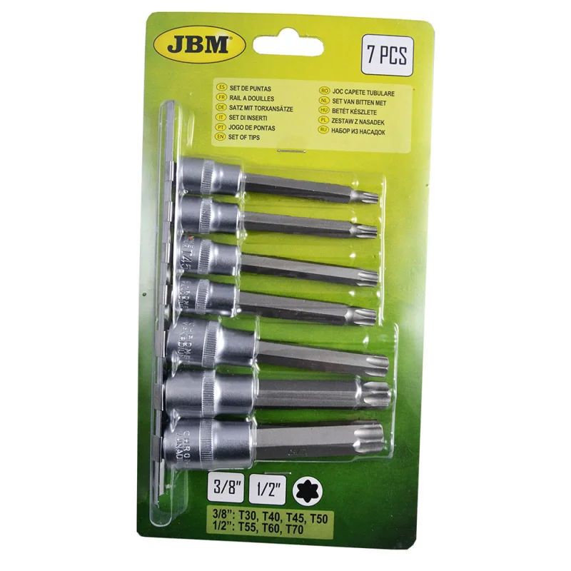 JOGO DE PONTAS TORX 3/8" - 1/2" JBM