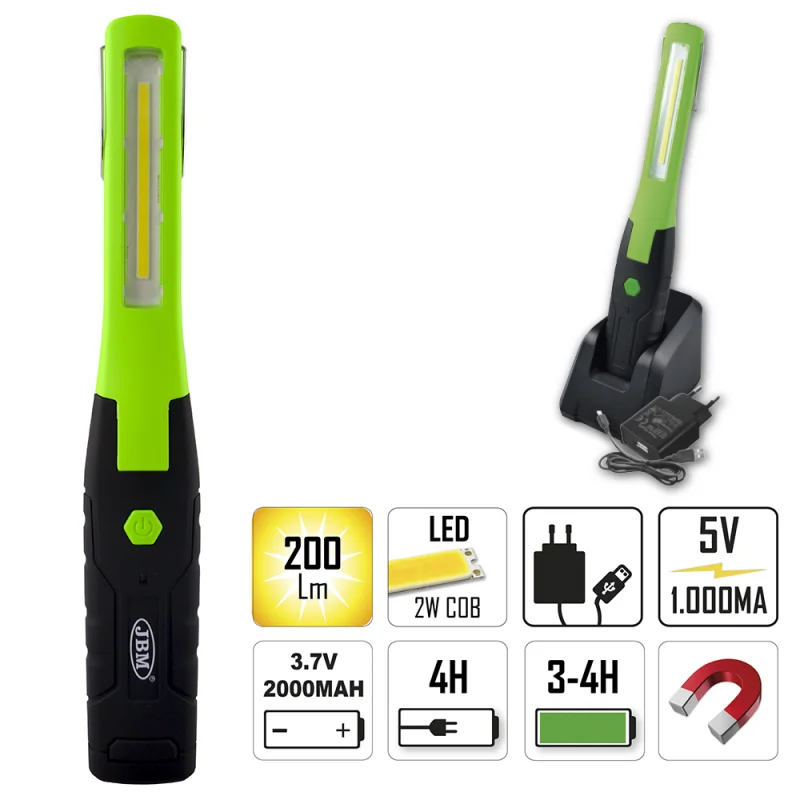LÂMPADA PORTÁTIL COB COM BASE FLEXÍVEL JBM