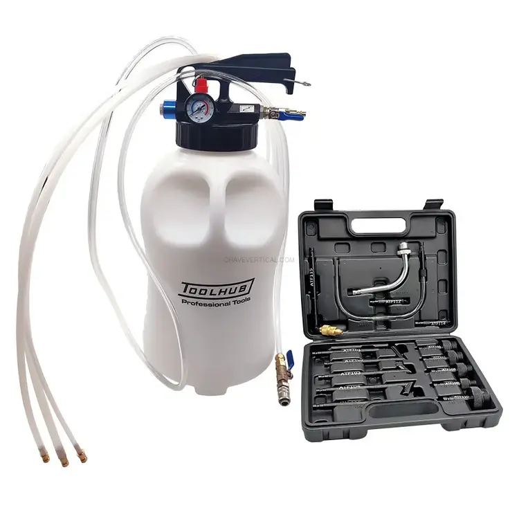 Bomba Pneumática para Extrair e Fornecer Óleo ATF TOOLHUB 10L C/ 15 Adaptadores