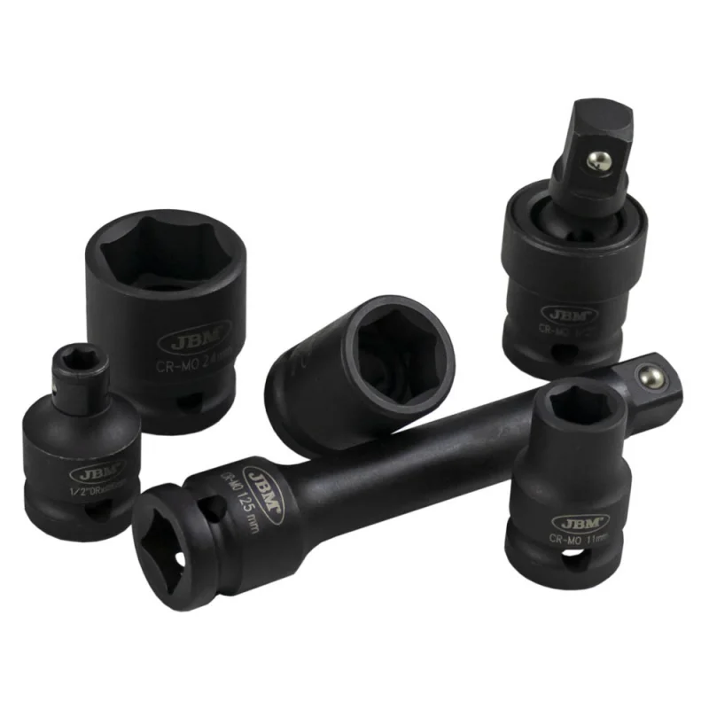 SET 13 CHAVES DE IMPACTO DE 1/2" HEXAGONAIS + ADAPTADOR JBM