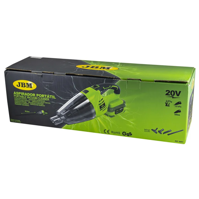 Aspirador Portátil JBM 20V 3.8 KPA 500ml