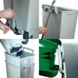 CAIXOTE DE LIXO COM PEDAL TAMPA VERMELHA 120LT - Image 2