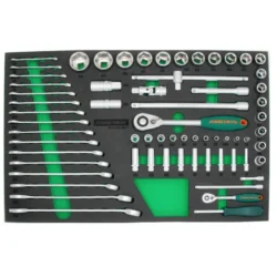 GAVETA COM 65 PEÇAS DE 1/4” E 1/2“ JONNESWAY