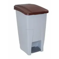 CONTENTOR LIXO COM PEDAL 120L CASTANHO