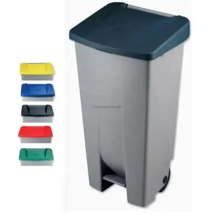 CONTENTOR LIXO COM PEDAL 120L PRETO