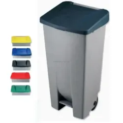 CONTENTOR LIXO COM PEDAL 120L PRETO