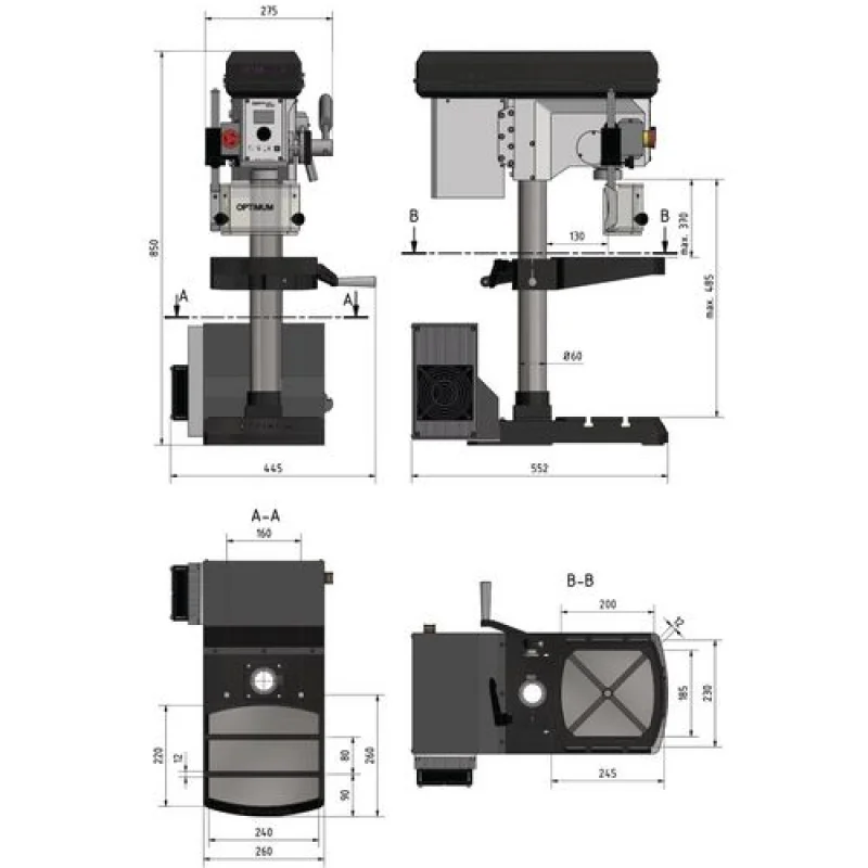 MAQ. FURAR/ROSCAR  BANCADA OPTI DH18V VARIO/230V OPTIMUM