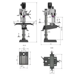 MAQ. FURAR COLUNA OPTI DH40CT/400V/3Ph C/ MESA DE MOV.CRUZADOS OPTIMUM