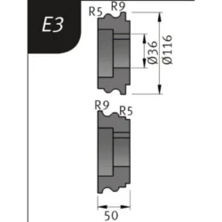 ROLOS FLEXÃO TIPO E3 REBORDEADORA SBM 300-40 E METALLKRAFT