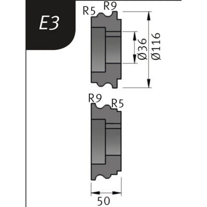 ROLOS FLEXÃO TIPO E3 REBORDEADORA SBM 300-40 E METALLKRAFT