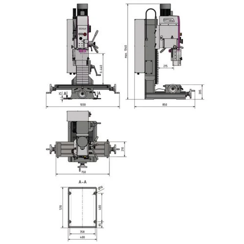 MAQ.FURAR/FRESAR OPTI MH35 G / 400V / 3Ph -BT30 OPTIMUM