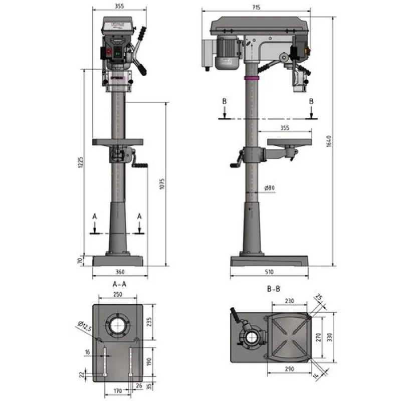 MAQ.FURAR BANCADA OPTIdrill D23PRO / 400V / 3 Ph OPTIMUM