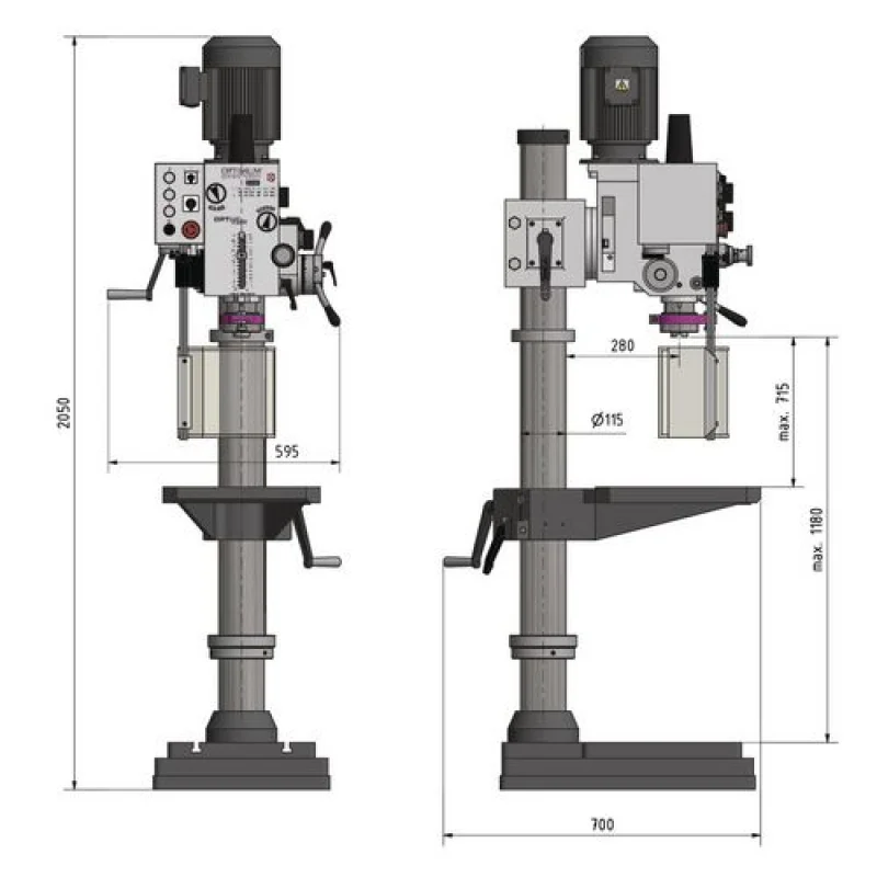 MÁQ. FURAR COLUNA OPTI DH40GP/400V OPTIMUM