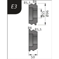 ROLOS FLEXÃO TIPO E8 P/ REBORDEADORA SBM 140 METALLKRAFT