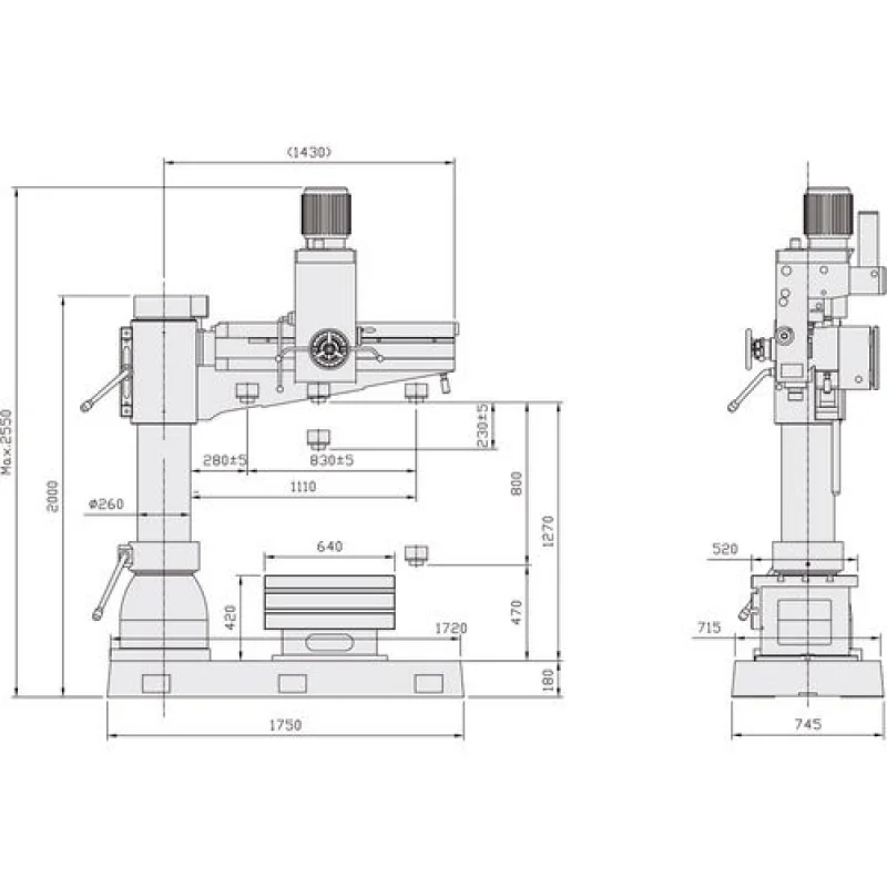 MAQ. FURAR RADIAL RD5/400V/3Ph C/ MESA OPTIMUM