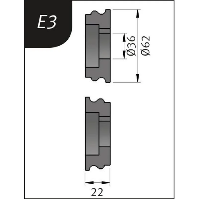 ROLOS FLEXÃO TIPO E3 P/ REBORDEADORA SBM 140 METALLKRAFT