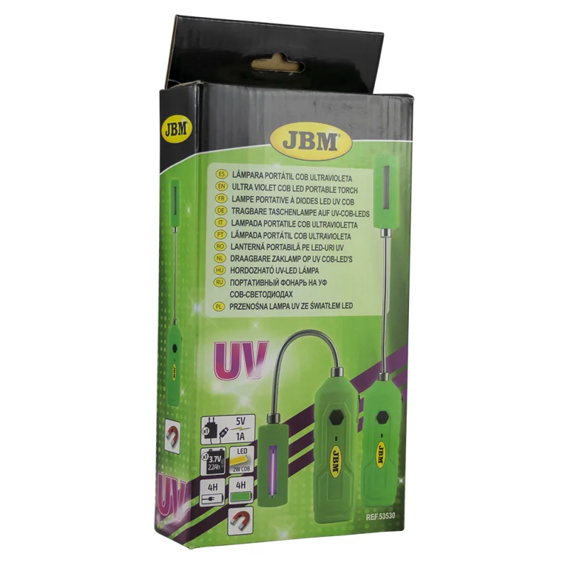 LÂMPADA PORTÁTIL ULTRAVIOLETA FLEXÍVEL COM BASE MAGNÉTICA JBM