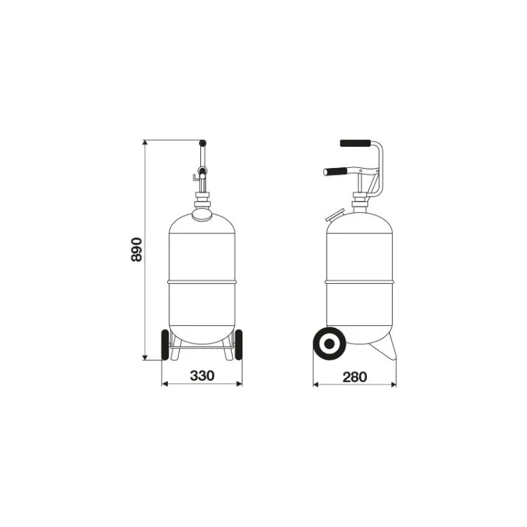 DISTRIBUIDOR DE ÓLEO MANUAL C/ RODAS 24L RAASM