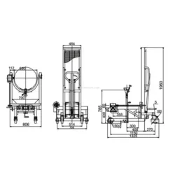 EMPILHADOR MANUAL PARA BARRIS 210 LITROS 1350MM - Image 2