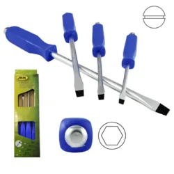 JOGO DE 4 CHAVES DE FENDA DE IMPACTO JBM