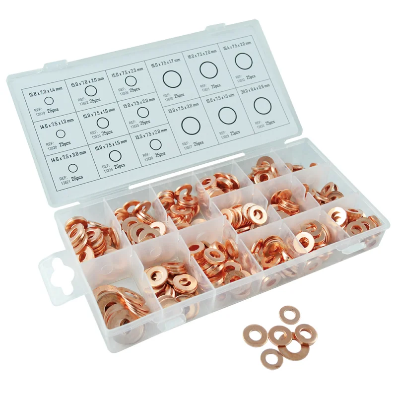 CAIXA DE ANILHAS DE COBRE PARA INJECTORES 375 PCS JBM