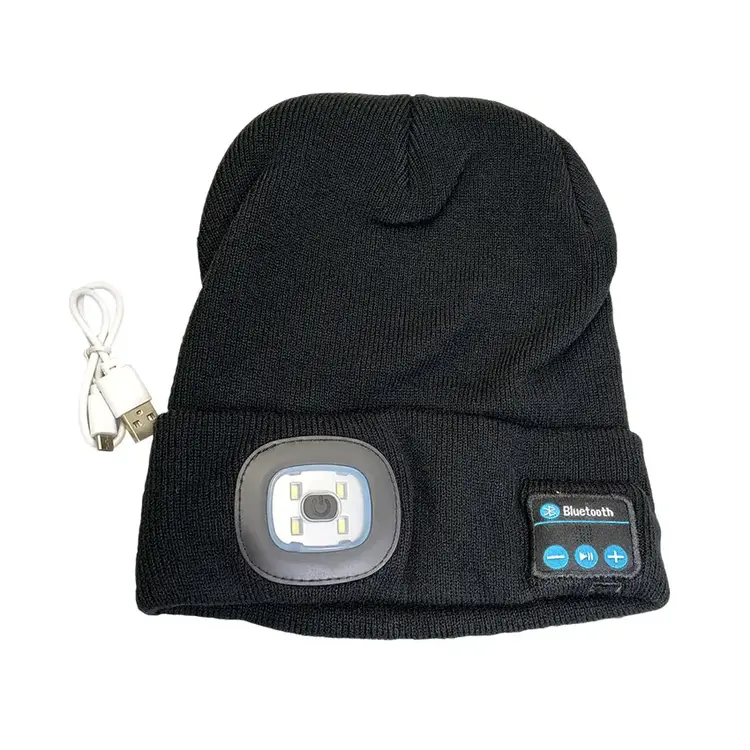 Gorro de Lã com Lanterna Bluetooth e Auriculares TOOLHUB 150 LM
