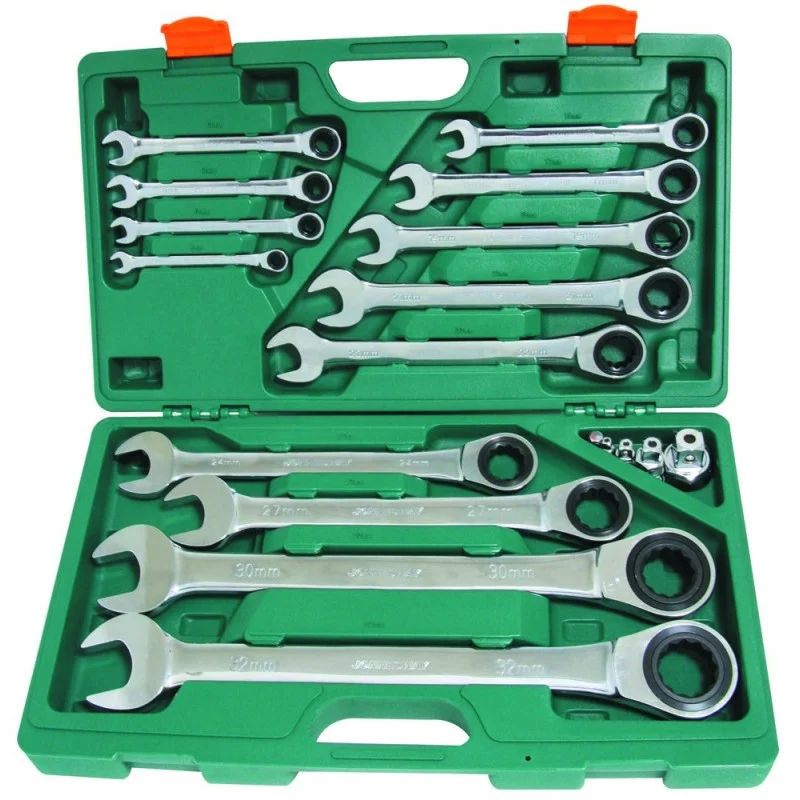 SET CHAVES COMBINADAS BOCA/ROQUETE 17 PEÇAS JONNESWAY
