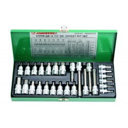 JOGO DE 27 BITS DE 1/2” E 3/8“ JONNESWAY