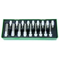 JOGO DE CHAVES DE CAIXA BITS HEXAGONAIS COM 18 PEÇAS DE 1/2” E 3/8” JONNESWAY