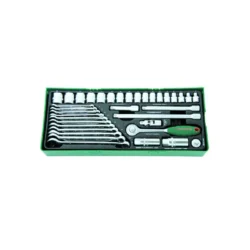 JOGO DE CHAVES DE CAIXA E CHAVES MISTAS COM 36 PEÇAS DE 3/8” JONNESWAY