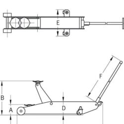 Macaco Hidráulico de Rodas COMPAC 10T com Pédala 165/580mm