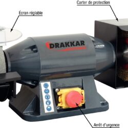 Esmeriladora de Bancada DRAKKAR 230V 520W 150mm Mó/Escova - Image 2
