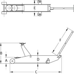 Macaco de Rodas Hidráulico COMPAC 3T com Pedal 130-860mm